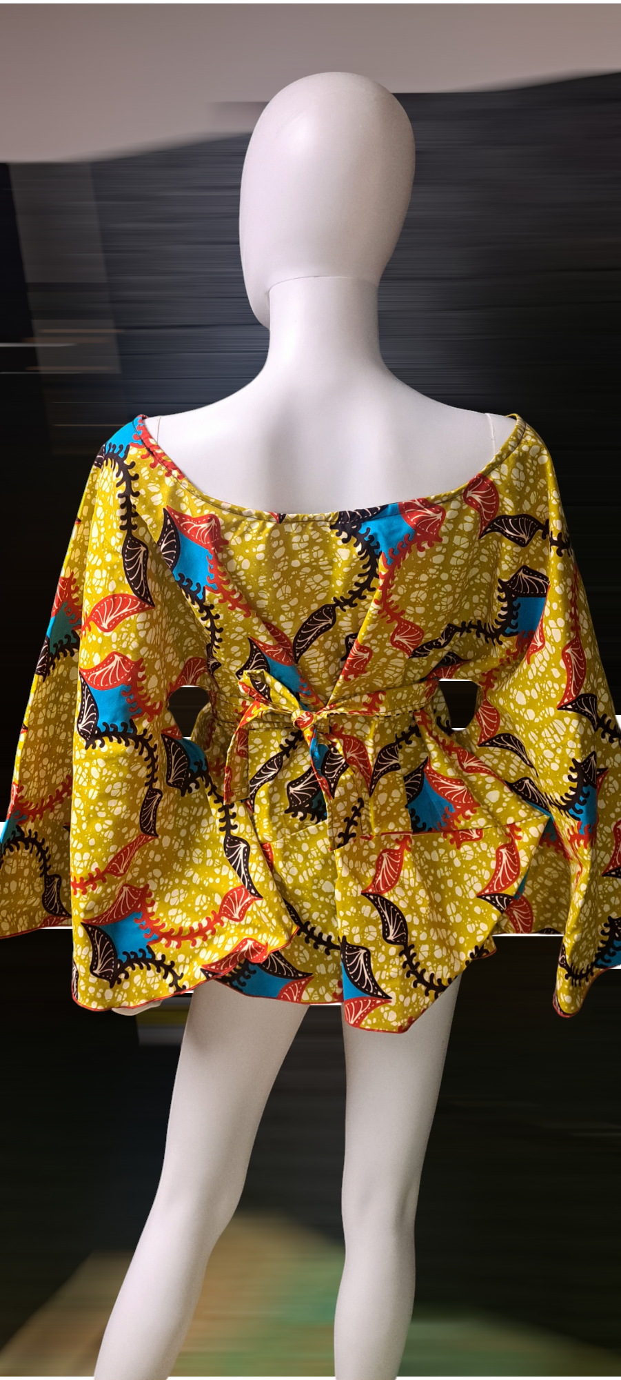 African print bell sleeve shirt