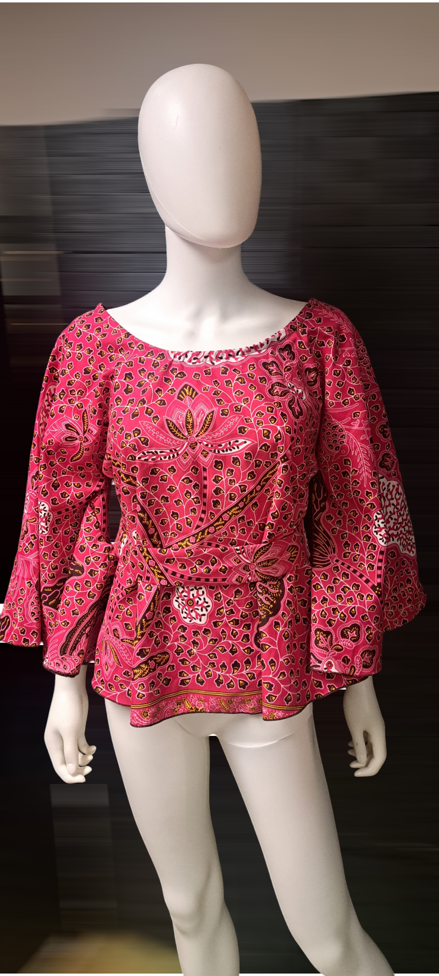 African print bell sleeve shirt
