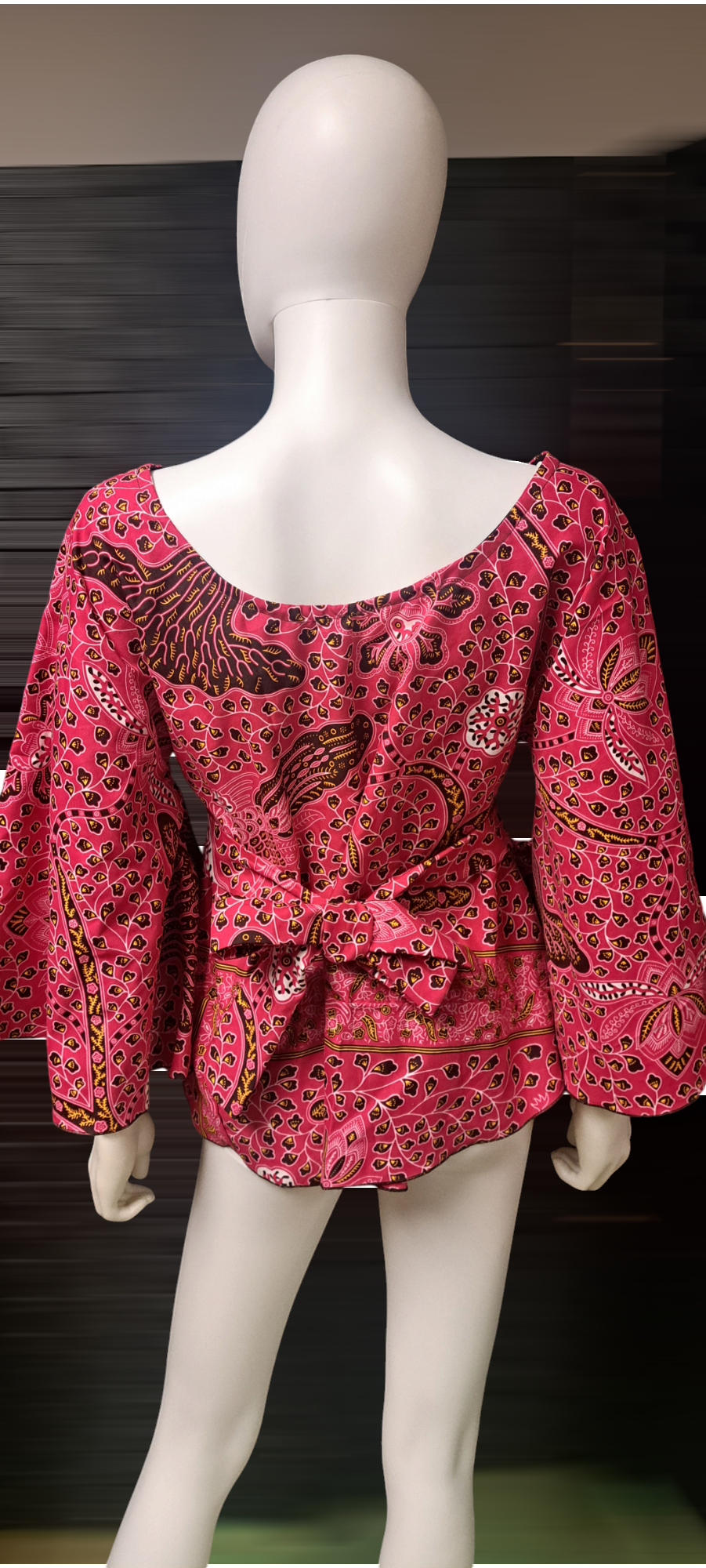 African print bell sleeve shirt