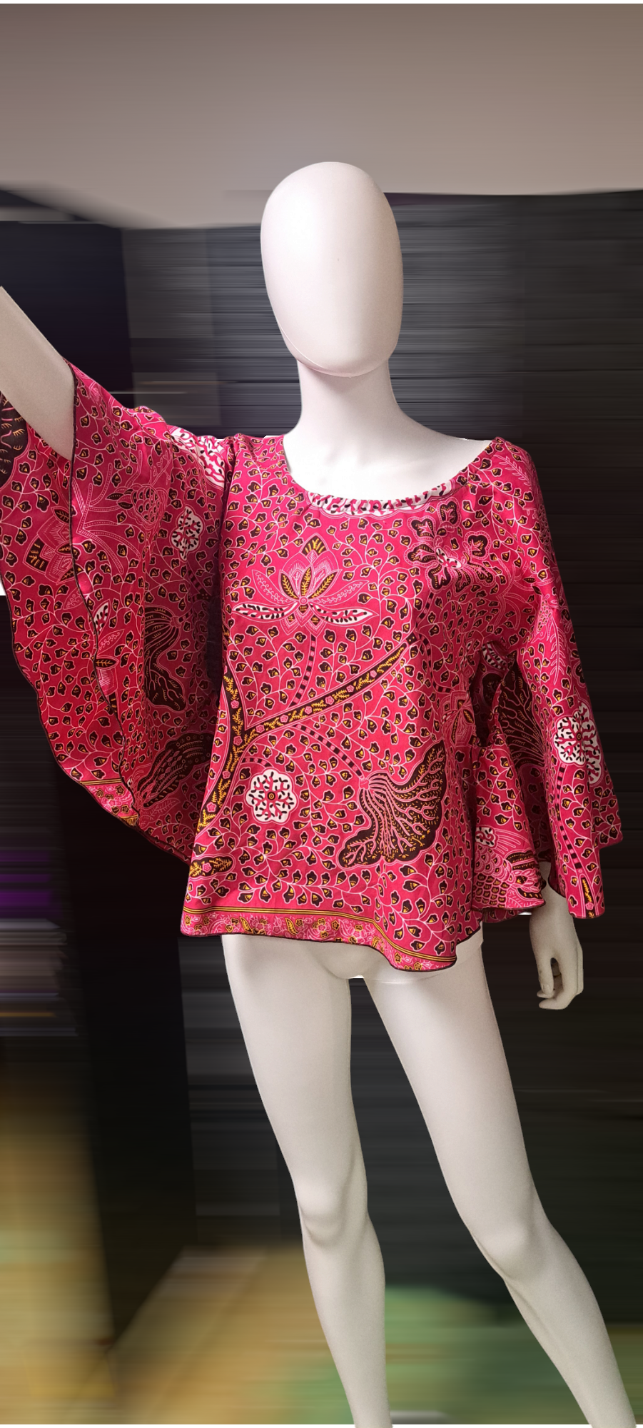 African print bell sleeve shirt