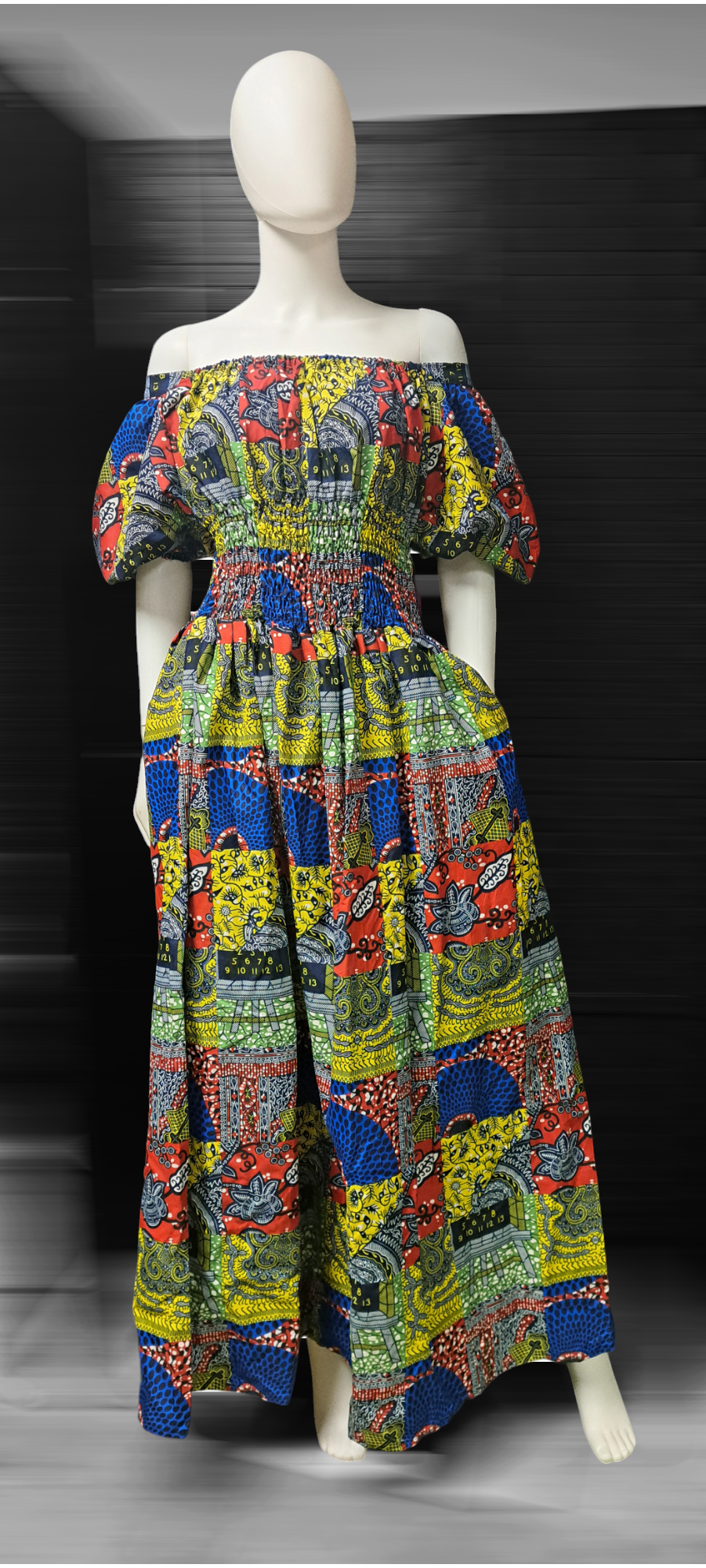 Off the shoulder Ankara dresses