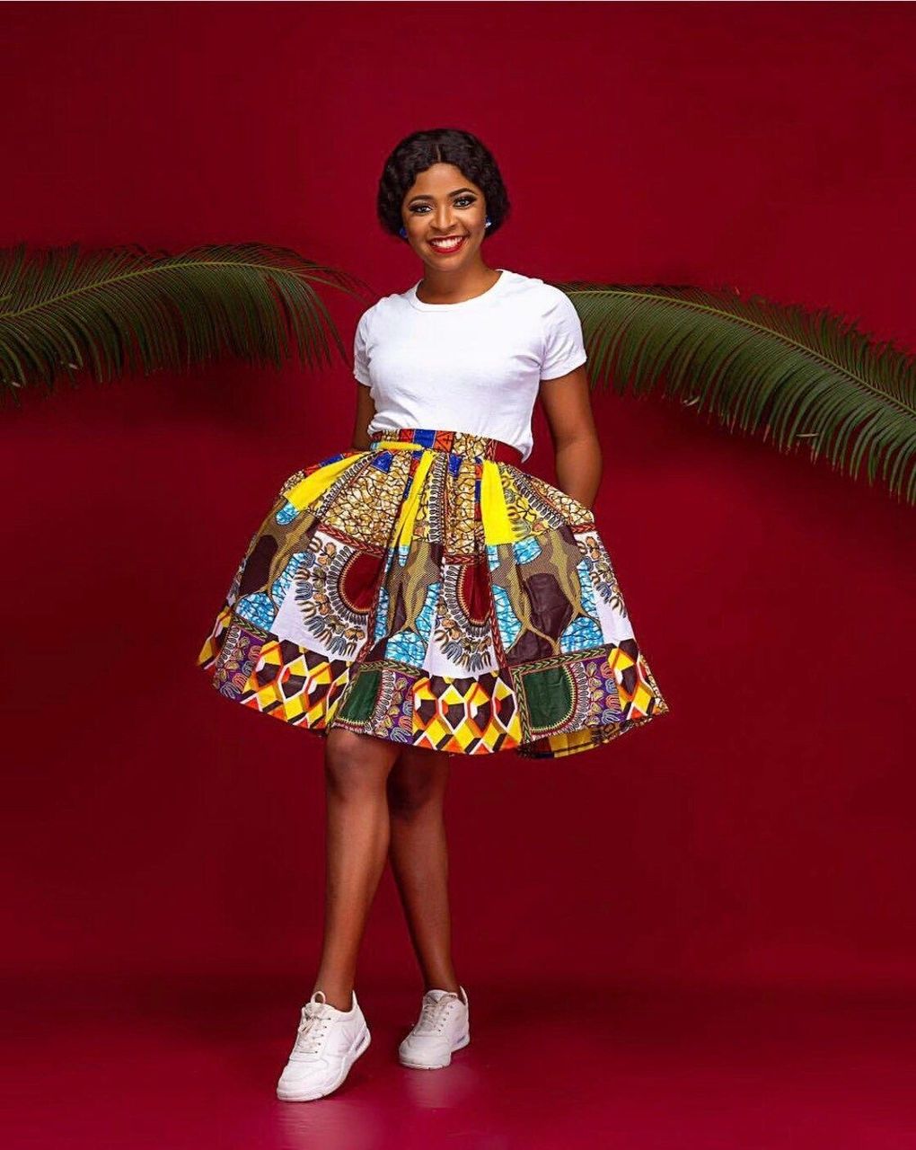 African print short skirts
